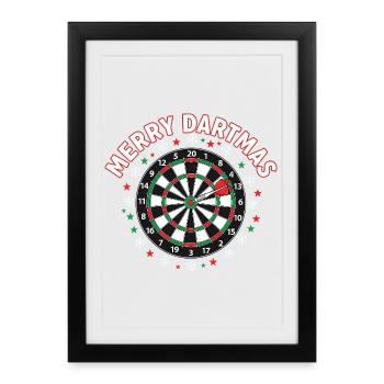 Merry Dartmas Funny Darts Saying Christmas - Framed poster (27 × 37 cm) - black - Front