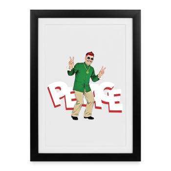 PEACE MAN - nice people - Affiche encadrée (27 × 37 cm) - noir - Devant