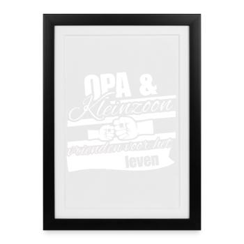 Grandpa & Grandson – Friends for Life - Framed poster (27 × 37 cm) - black - Front