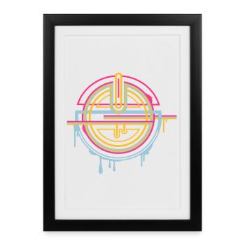 Amulette mystique – ornement décoratif - Affiche encadrée (27 × 37 cm) - noir - Devant