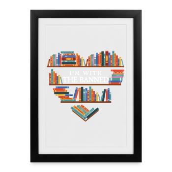 Je suis d’accord avec la citation du livre Freedom de lecture interdite - Affiche encadrée (27 × 37 cm) - noir - Devant