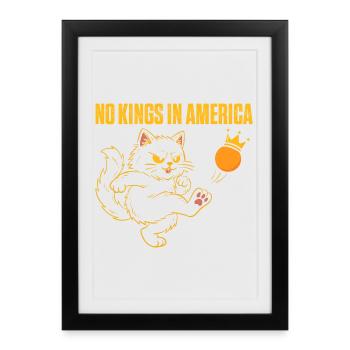 Citation de la liberté patriotique de pas de rois en Amérique - Affiche encadrée (27 × 37 cm) - noir - Devant