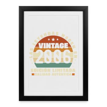 2006 Vintage Rétro Cadeau d’anniversaire - Affiche encadrée (27 × 37 cm) - noir - Devant