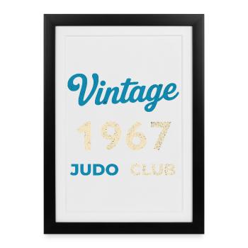 Année de naissance rétro vintage 1967 du Judo Club - Affiche encadrée (27 × 37 cm) - noir - Devant