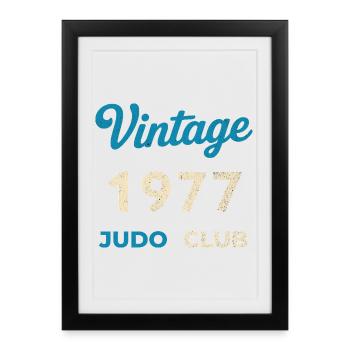 Vintage 1977 Judo Club Retro Birth Year Gift - Framed poster (27 × 37 cm) - black - Front