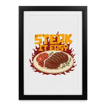 Steak It Easy - Framed poster (27 × 37 cm) - black - Front