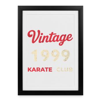 Année de naissance du Karate Club Rétro - Affiche encadrée (27 × 37 cm) - noir - Devant