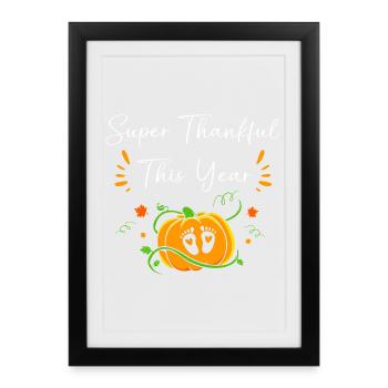 Thanksgiving Gender Reveal Future Maman - Affiche encadrée (27 × 37 cm) - noir - Devant
