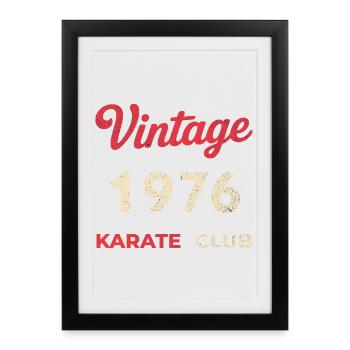 Millésime 1976 – Année de naissance rétro du Karate Club - Affiche encadrée (27 × 37 cm) - noir - Devant