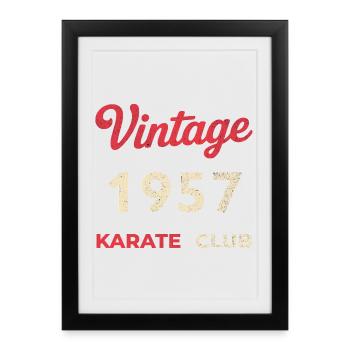 Vintage 1957 – Année de naissance rétro du Karate Club - Affiche encadrée (27 × 37 cm) - noir - Devant