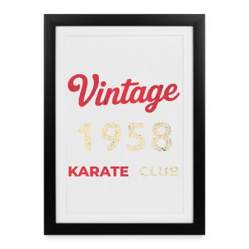 Vintage 1958 – Année de naissance rétro du Karate Club - Affiche encadrée (27 × 37 cm) - noir - Devant