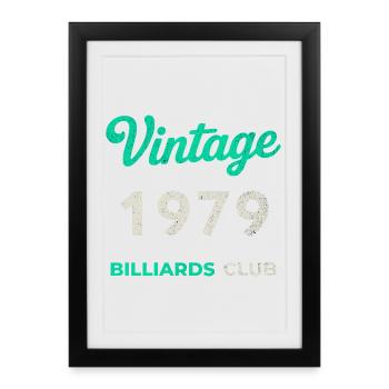 Vintage 1979 – Billiards Club Retro Birth Year - Framed poster (27 × 37 cm) - black - Front