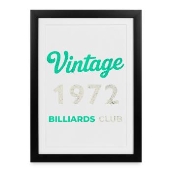 Vintage 1972 – Billiards Club Retro Birth Year - Framed poster (27 × 37 cm) - black - Front