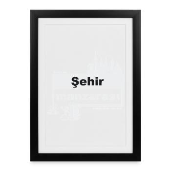 Stadtbild - türkisch - ready when you are - Gerahmtes Poster (27 × 37 cm) - Schwarz - Vorne