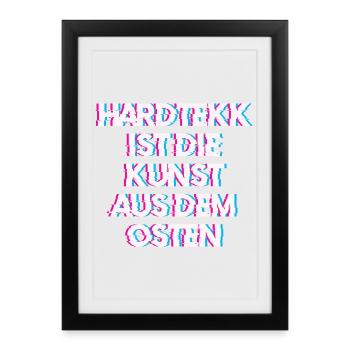 Hardtekk Tekk - Affiche encadrée (27 × 37 cm) - noir - Devant