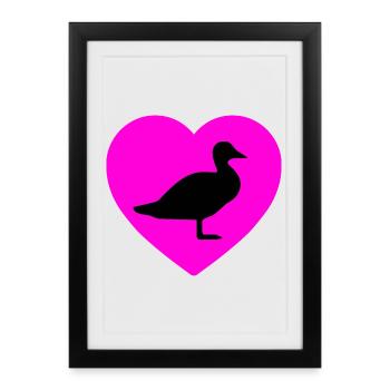 Canard - Affiche encadrée (27 × 37 cm) - noir - Devant