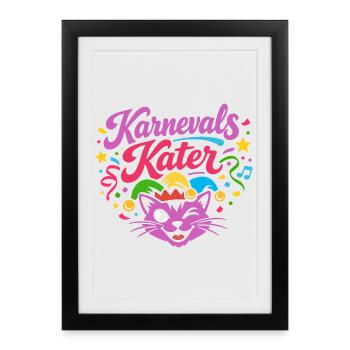 Costume de carnaval de chat - Affiche encadrée (27 × 37 cm) - noir - Devant