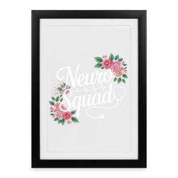 Neuro Squad Floral Medics - Framed poster (27 × 37 cm) - black - Front
