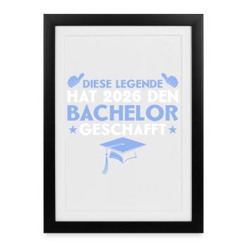 Examen de licence réussi 2026 Licence - Affiche encadrée (27 × 37 cm) - noir - Devant