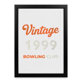 Vintage 1999 – Bowling Club Retro Birth Year - Framed poster (27 × 37 cm) - black - Front