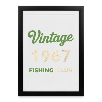 Millésime 1967 – Année de naissance rétro du club de pêche - Affiche encadrée (27 × 37 cm) - noir - Devant