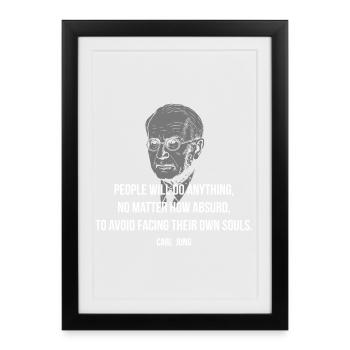 Carl Jung Soul Reflection Quote  - Framed poster (27 × 37 cm) - black - Front