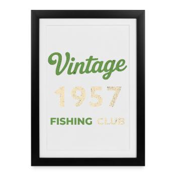 Millésime 1957 – Année de naissance rétro du club de pêche - Affiche encadrée (27 × 37 cm) - noir - Devant