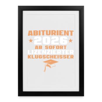 Don de l’Abitur de fin d’études secondaires 2026 - Affiche encadrée (27 × 37 cm) - noir - Devant