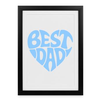 Best Dad Heart Design - Framed poster (27 × 37 cm) - black - Front