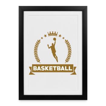 Basket Ball / Basketball / Basktet-Ball / Sport - Affiche encadrée (27 × 37 cm) - noir - Devant