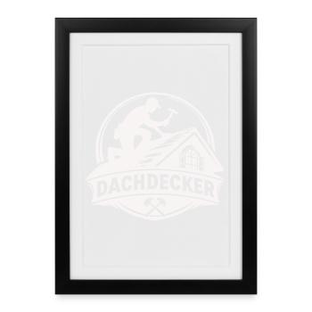 Roofer Craft Logo Motif - Framed poster (27 × 37 cm) - black - Front
