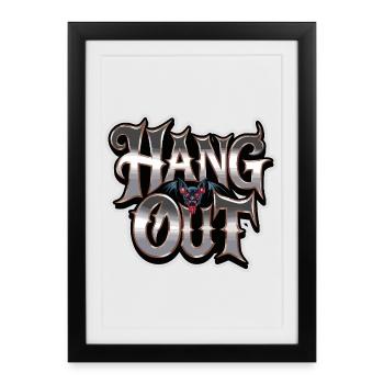 Hang Out Bat Horror Saying For Dark - Affiche encadrée (27 × 37 cm) - noir - Devant