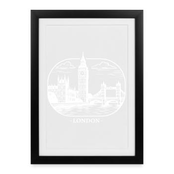 Skyline de la ville de Londres - Affiche encadrée (27 × 37 cm) - noir - Devant