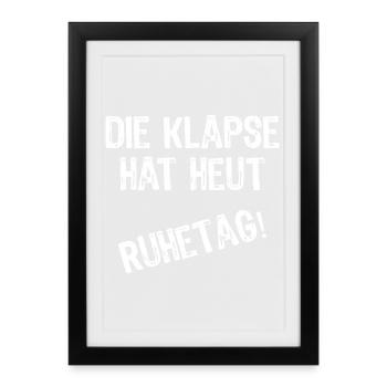 Le Klapse a un jour de repos aujourd’hui - Affiche encadrée (27 × 37 cm) - noir - Devant