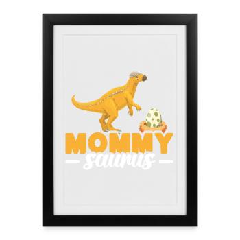 Costume de maman dinosaure pour la fête des mères - Affiche encadrée (27 × 37 cm) - noir - Devant