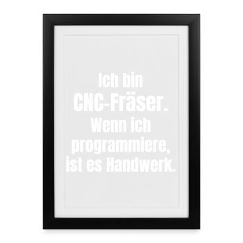 CNC router: Craftsmanship in code - Framed poster (27 × 37 cm) - black - Front