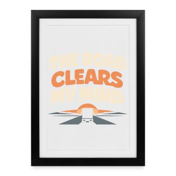 Trucking Therapy Road is my therapy trucker - Framed poster (27 × 37 cm) - black - Front