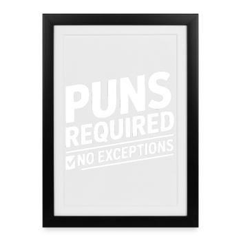 Puns Required Word Games - Framed poster (27 × 37 cm) - black - Front