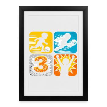 3e anniversaire Football Germany Boys - Affiche encadrée (27 × 37 cm) - noir - Devant