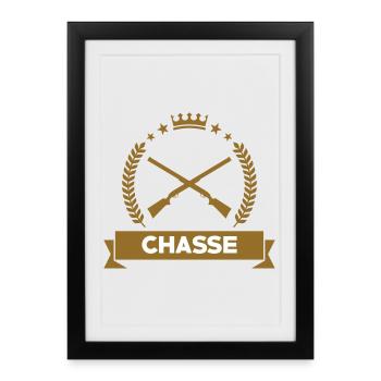 Chasse - Chasseur - Affiche encadrée (27 × 37 cm) - noir - Devant