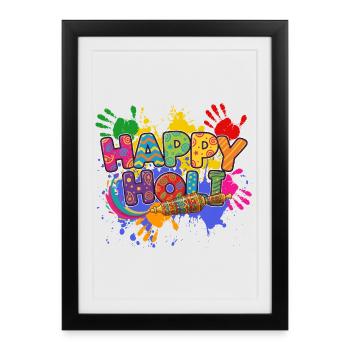 Festival Of Colors Holi Holiday Indian Hindu - Framed poster (27 × 37 cm) - black - Front