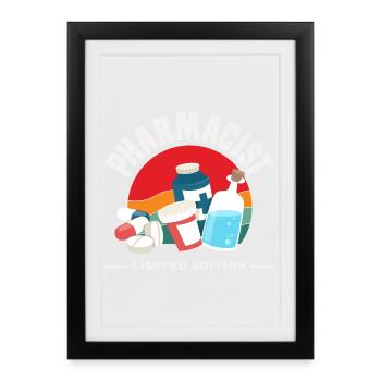 Pharmacist Retro Pharmacy Technician - Framed poster (27 × 37 cm) - black - Front