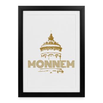 Conception de la tour d’eau de Monnem – Mannheim Heimat Stolz - Affiche encadrée (27 × 37 cm) - noir - Devant