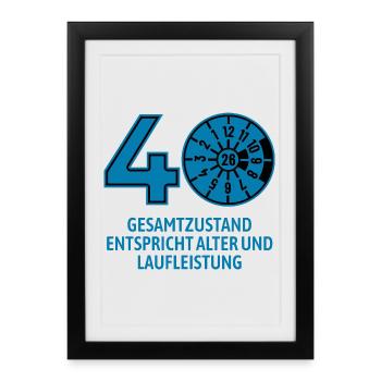 HU mars 2026 - 40 ans - cadeau d’anniversaire - Affiche encadrée (27 × 37 cm) - noir - Devant