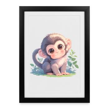 Macaque Macaque - Affiche encadrée (27 × 37 cm) - noir - Devant