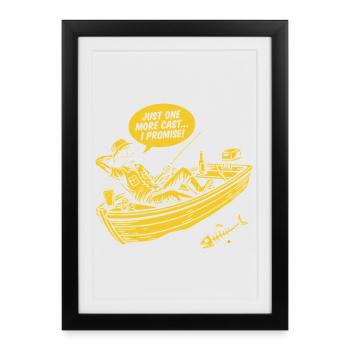 Encore un casting, Angler fun Shirt, sweat à capuche, casquette - Affiche encadrée (27 × 37 cm) - noir - Devant