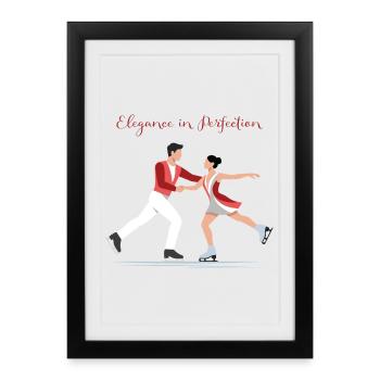 Patinage artistique : l’élégance dans la perfection - Affiche encadrée (27 × 37 cm) - noir - Devant
