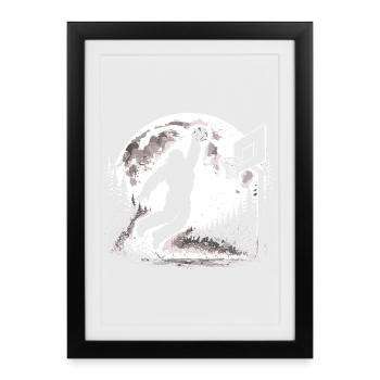 Bigfoot Basketball - Framed poster (27 × 37 cm) - black - Front