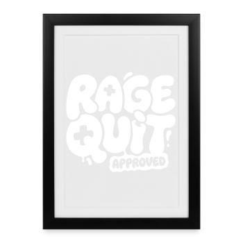 Rage Quit Approved Gaming Design - Framed poster (27 × 37 cm) - black - Front