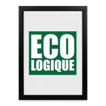 Éco Logique : Pour une Pensée Verte Durable - Affiche encadrée (27 × 37 cm) - noir - Devant